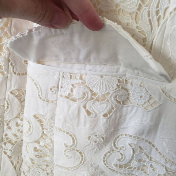 NEW LoveShackFancy Luara Cotton Doiley Lace Blazer Jacket White Bridal Coquette - Picture 11 of 16